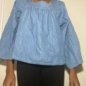 Denim poncho top